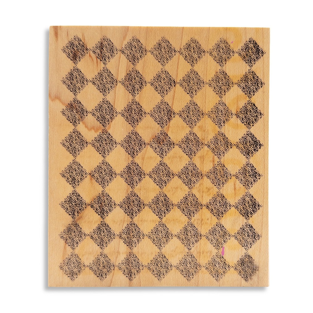 Great Impressions Rubber‎ Stamp Vintage Y2K Wood Mounted Harlequin Diamond